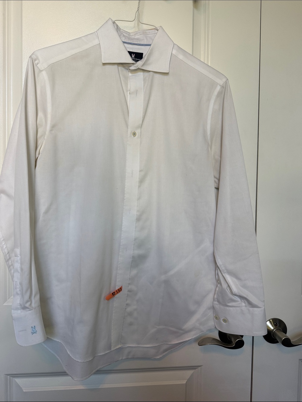 Psycho Bunny Men's White Button-Front Dress Shirt